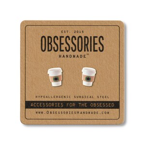Hot Coffee Earrings Stud Earrings Post Cup Of Coffee Cup Latte Espresso Coffee Addict Lover Coffee Jewelry Coffee Accessories Coffee Gift