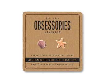 Starfish Earrings Sea Shell Earrings Seashell Earrings Stud Earrings Post Starfish Jewelry Shell Jewelry Seashell Jewelry Accessories Gift