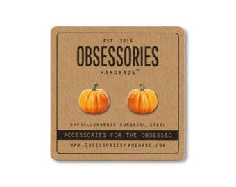 Pendientes de calabaza de otoño Pendientes de otoño Pendientes de botón Calabaza naranja Pendientes de Halloween Pendientes de botón de calabaza Pendientes de botón de otoño Pendientes de botón de Halloween Regalo de otoño para niña