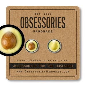 Avocado Earrings Miniature Food Earrings Stud Avocado Stud Earrings Food Studs Avocado Jewelry Avocado Gift Avocado Lover Gift Guacamole