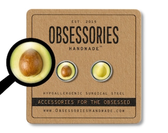 Pendientes de aguacate en miniatura, pendientes de comida, pendientes de aguacate, pendientes de comida, joyería de aguacate, regalo de aguacate, regalo para amantes del aguacate, guacamole