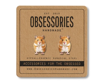 Hamster Earrings Gerbil Earrings Animal Earrings Pet Hamster Stud Earring Cute Hamster Jewelry Kawaii Hamster Gift For Hamster Mom Gift Idea
