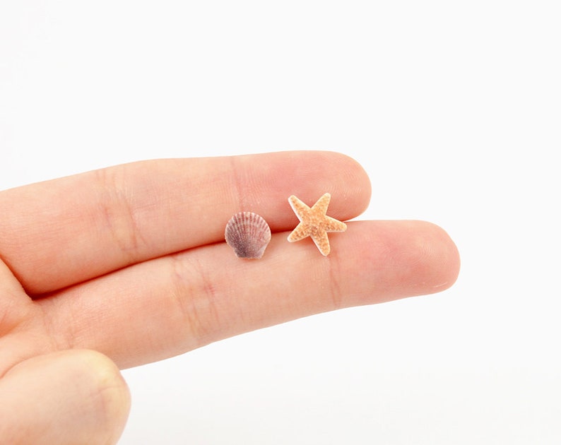 SEASHELL EARRINGS WITH STARFISH & PEARLS