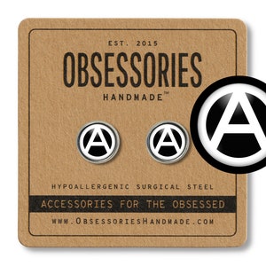 Anarchie Schmuck Punk Ohrringe Punk Ohrstecker Ohrringe Post Punk Schmuck Anarchie Ein Symbol Zeichen Kreis Anarchie Geschenk Anarchist Geschenk Punk Rocker