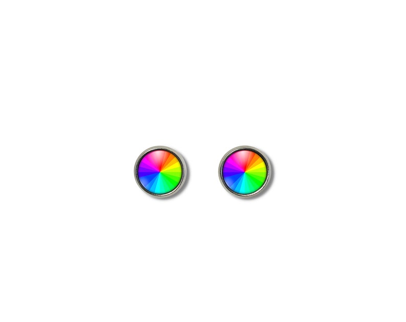 Color Wheel Jewelry Circle Rainbow Stud Earring Paint Color Palette RGB CMYK Painter Art Student Teacher Graphic Artist Design Designer Gift image 3