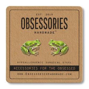 Green Frog Earrings Animal Earrings Pet Frog Stud Earrings Animal Studs Small Frog Jewelry Cute Frog Gift For Women Frog Lover Gift For Her