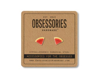 Watermelon Earring Stud Earring Post Watermelon Jewelry Watermelon Accessories Fruit Earring Fruit Stud Fruit Jewelry Watermelon Gift Summer