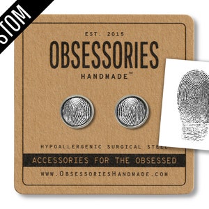 Custom Fingerprint Jewelry Finger Print Jewelry Custom Earrings Personalized Earrings Custom Stud Earrings Post Custom Jewelry Custom Gift