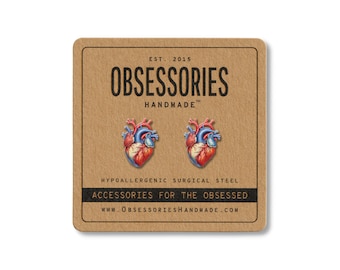Anatomical Heart Earrings Organ Earrings Anatomy Earrings Heart Stud Earrings Human Heart Jewelry Heart Gift Anatomy Gift Cardiologist Gift