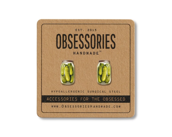 Dill Pickle Jar Earrings Jar Of Pickle Earrings Kosher Pickle Stud Earrings Pickle Jewelry Dill Pickle Gift For Her Pickle Lover Gift Idea
