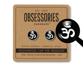Om Earrings Om Symbol Earrings Om Stud Earrings Om Jewelry Yoga Stud Earrings Yoga Earrings Yoga Jewelry Yoga Gift Yogi Gift Om Gift Namaste