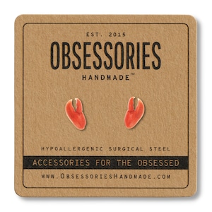 Lobster Earrings Lobster Claw Earrings Stud Earrings Lobster Jewelry Lobster Accessories Lobster Fest Festival Seafood Sea Food Lobster Gift