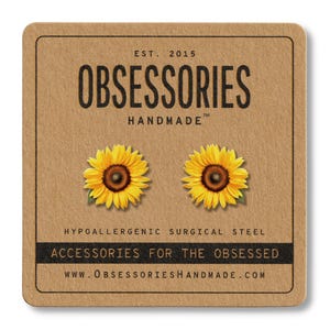 Sunflower Earrings Sun Flower Earrings Sunflower Stud Earrings Sunflower Jewelry Sunflower Gift For Her Sun Flower Gift Sunflower Lover Gift