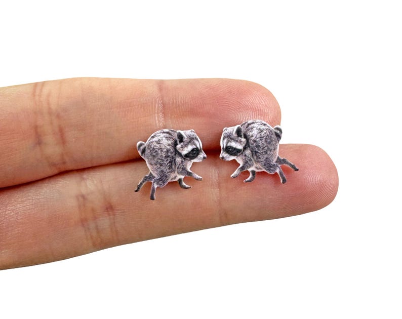 Jimothy Earrings Jimothy Raccoon Earrings Raccoon Stud Earrings Raccoon Jewelry Jimothy Gift For Her Jimothy The Raccoon Gift Meme Gift Idea image 4