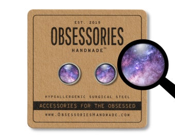 Outer Space Earrings Space Stud Earrings Space Jewelry Galaxy Earrings Post Galaxy Studs Galaxy Jewelry Outerspace Cosmic Stars Grunge Gift