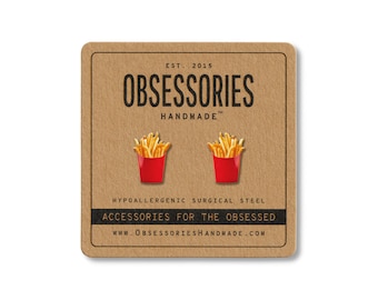 French Fry Earrings French Fries Earrings Miniature Food Earrings Mini Food Stud Earrings Food Jewelry French Fry Gift For Foodie Gift Idea