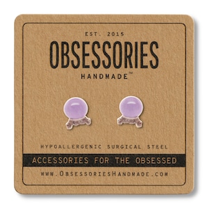 Boucles d'oreilles boule de cristal Boucles d'oreilles boule Boucles d'oreilles Post Ball Bijoux Gypsy Psychic Gift Fortune Teller Gift Palm Reader Carte de tarot Cartes de tarot Grunge