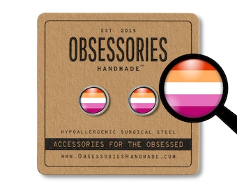 Lesbian Earrings Stud Earring Lesbian Jewelry Lesbian Pride Flag Lesbian Flag Rainbow LGBTQ LGBT Gay Bisexual Transgender Queer Lesbian Gift
