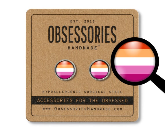 Lesbian Earrings Stud Earring Lesbian Jewelry Lesbian Pride Flag Lesbian Flag Rainbow LGBTQ LGBT Gay Bisexual Transgender Queer Lesbian Gift