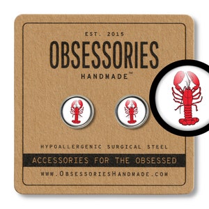 Red Lobster Earrings Maine Lobster Stud Earrings Post Lobster Jewelry Lobster Claw Earrings Claw Stud Claw Jewelry Lobster Gift Lobster Fest