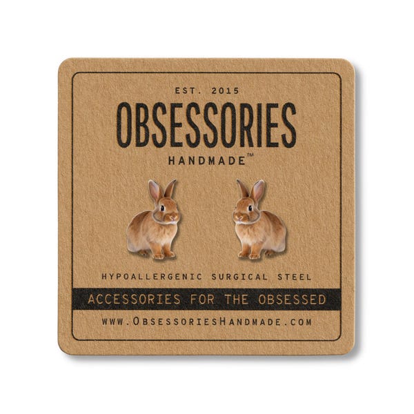 Easter Bunny Earrings Bunny Rabbit Earrings Bunny Stud Earrings Rabbit Studs Bunny Jewelry Rabbit Jewelry Bunny Gift Rabbit Gift Easter Gift