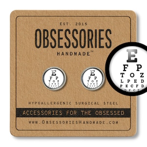 Oog grafiek test oorknopjes sieraden optometrist cadeau oogarts cadeau doseren opticien cadeau oogarts cadeau oogheelkunde visie