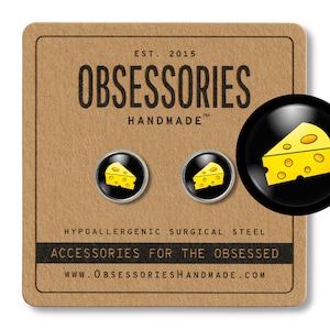 Swiss Cheese Earrings Cheese Stud Earrings Post Cheese Jewelry Cheese Gift Cheesy Gift Cheese Lover Cheese Slice Wedge Block Yellow Orange