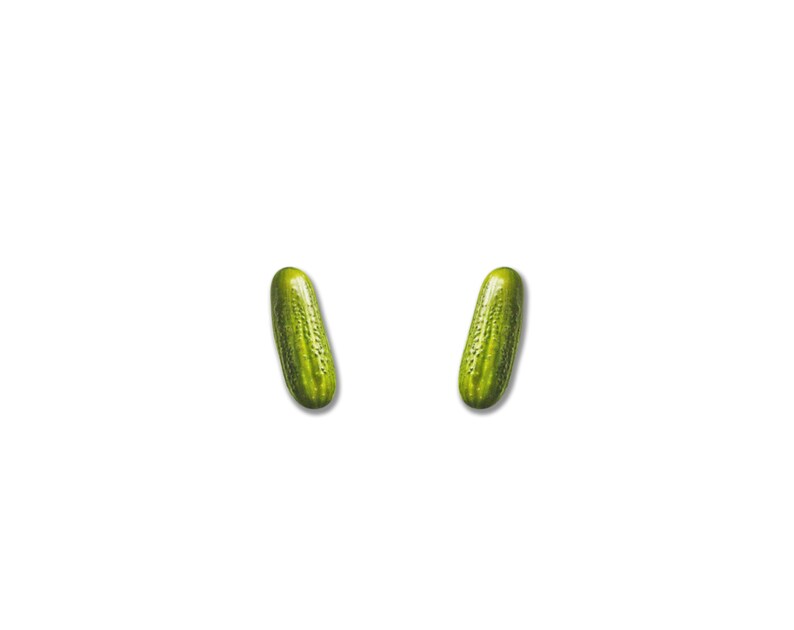May include: Two fresh, green cucumbers with textured skin are displayed against a white background. The cucumbers are oblong in shape and have a slightly curved appearance. The image is well-lit, highlighting the natural colors and details of the vegetables.