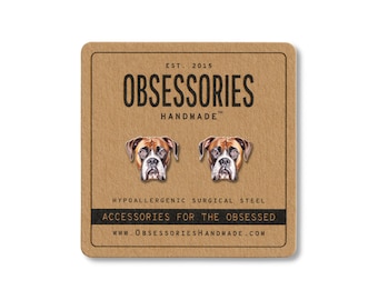 Boxer Earrings Boxer Dog Earrings Dog Stud Earrings Boxer Jewelry Boxer Gift Boxer Dog Gift Boxer Mom Gift Boxer Dog Mom Gift For Dog Mom