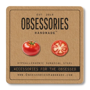 Tomato Earrings Miniature Food Earrings Vegetable Earrings Veggie Earrings Tomato Stud Earrings Tomato Jewelry Tomato Gift Tomato Lover Gift