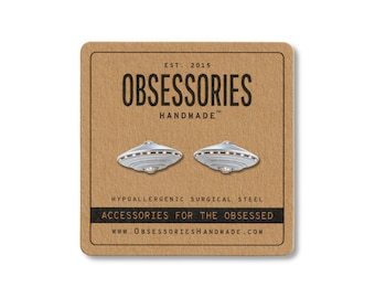 UFO Earrings Ufo Alien Earrings Ufo Flying Saucer Earrings Alien Ufo Stud Earrings Alien Studs Ufo Jewelry Alien Jewelry Ufo Gift Alien Gift