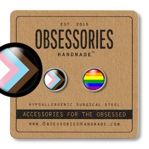 Progress Earrings Progress Jewelry Progress Flag Earrings Pride Flag Stud Earrings Post Rainbow Flag Jewelry Gift LGBT LGBTQ Gay Pride Month