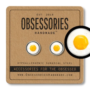 Fried Egg Earrings Breakfast Food Earrings Stud Egg Stud Earrings Miniature Food Studs Egg Jewelry Mini Food Jewelry Egg Gift Breakfast Gift