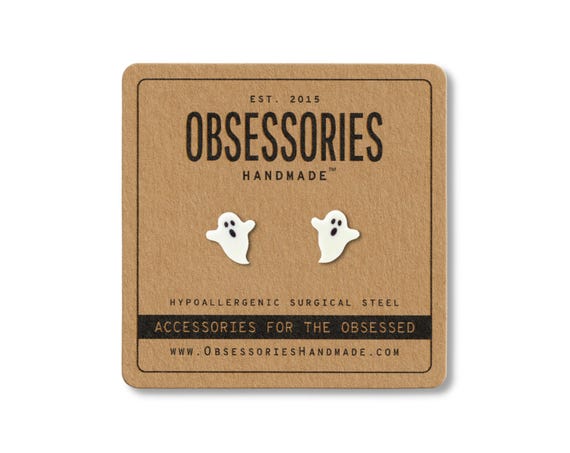 Ghost Earrings Ghost Stud Earrings Post Ghost Jewelry Ghost Gift Boo Halloween Earrings Halloween Stud Halloween Jewelry Halloween Gift Idea