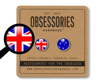 Australia Flag Earrings Flag Stud Earrings Flag Jewelry Flag Gift Australia Earrings Australia Stud Australia Jewelry Australia Gift Outback