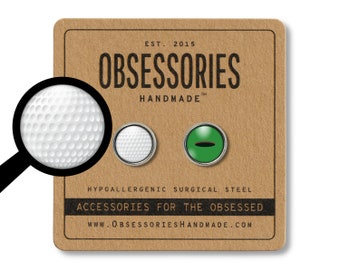 Golf Earrings Golf Ball Earrings Golfball Golf Stud Earrings Golf Jewelry Ball Jewelry Golf Gift Golfer Gift Golf Player Putting Green Hole