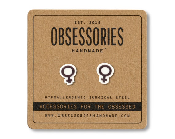 Female Symbol Jewelry Stud Earrings Post Earrings Venus Symbol Accessories Feminist Symbol Sign Gay Pride Lesbian LGBT Feminist Gift Idea