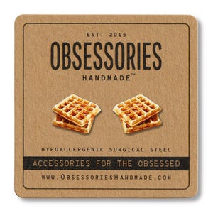 Belgische Waffel Ohrringe Frühstück Ohrring Frühstück Essen Ohrring Miniatur Essen Ohrstecker Waffel Geschenk Frühstück Geschenk Frühstück Liebhaber Geschenk