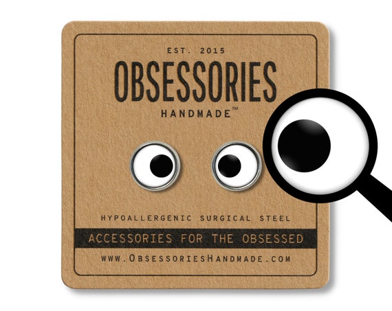 Googly Eye Earrings Googly Eyes Earrings Cartoon Eye Stud Earrings Eyes Studs Eye Jewelry Eyes Jewelry Eyeball Earring Eye Ball Earring Gift