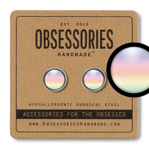 Pastel Rainbow Earrings Studs Ombre Rainbow Stud Earrings Gay Pride Earrings Lesbian Earrings LGBT LGBTQ Earrings Subtle Pride Gifts For Her