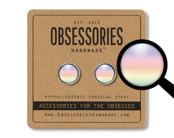 Pastel Rainbow Earrings Studs Ombre Rainbow Stud Earrings Gay Pride Earrings Lesbian Earrings LGBT LGBTQ Earrings Subtle Pride Gifts For Her