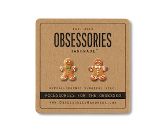 Gingerbread Man Earrings Gingerbread Cookie Earrings Gingerbread Earrings Christmas Earrings Christmas Stud Earrings Christmas Gift For Her