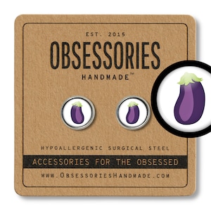 Eggplant Earrings Vegetable Earrings Food Earrings Vegetable Stud Earrings Eggplant Jewelry Vegetable Jewelry Veggie Jewelry Eggplant Gift