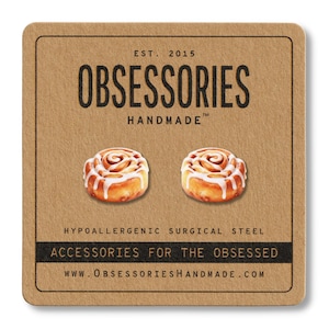 Cinnamon Roll Earrings Miniature Food Earrings Breakfast Earrings Baking Earrings Mini Food Stud Earrings Food Jewelry Cinnamon Roll Gift