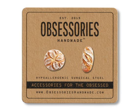 Sourdough Earrings Sourdough Bread Earrings Miniature Food Stud Earring Sourdough Gift Sourdough Lover Gift Sourdough Baker Gift Bread Baker