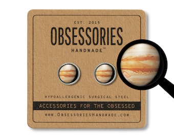 Jupiter Earrings Planet Earrings Planet Stud Earrings Jupiter Jewelry Planet Jewelry Solar System Earrings Outer Space Earrings Astronomy
