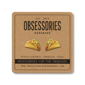 Taco Earrings Mexican Food Earrings Taco Stud Earrings Miniature Food Studs Taco Jewelry Taco Gifts For Her Taco Lover Gift Taco Tuesday