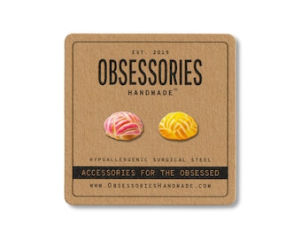 Mexican Concha Pan Dulce Pastry Sweet Bread Buns Mexican Earrings Miniature Food Earrings Mexican Food Stud Earrings Mexican Gifts For Her