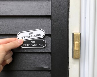 Pegatina de señal de prohibido el paso en blanco y negro, pequeña pegatina de prohibido el paso, calcomanía de prohibido el paso, pegatina de vinilo impermeable para exteriores, timbre de puerta con anillo