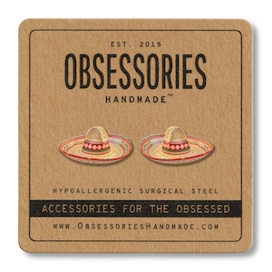 Mexican Sombrero Hat Mexican Earrings Cinco De Mayo Earrings Mexican Fiesta Earrings Mexican Stud Earrings Mexican Gift Cinco De Mayo Gift